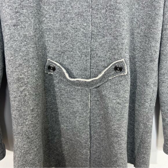 Elliott Lauren Zip Hoodie Gray Fishtail Coat Wool Blend Made in USA Size 10 - Picture 9 of 13